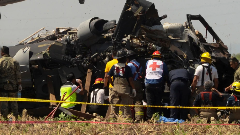 Helicóptero Blackhawk de la Marina de México que se estrelló el 15 de julio