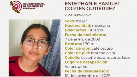Estephanie Yamilet Cortés Gutiérrez, menor desaparecida en Veracruz ¿Qué sabemos de su desaparición?