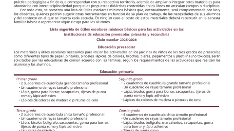 Publica SEP lista de útiles escolares para ciclo 2025-2026