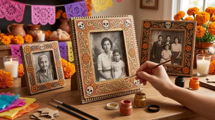Retablos y portarretratos vintage para los difuntos