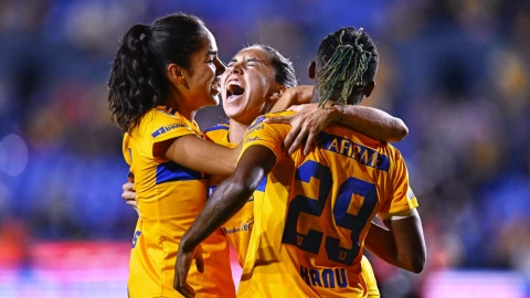 Tigres festeja gol en la Jornada 1 del Clausura 2023