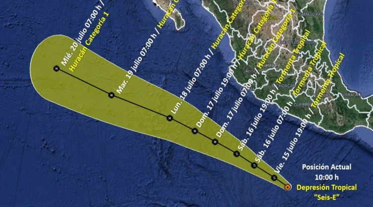 depresión tropical Estelle Pacífico