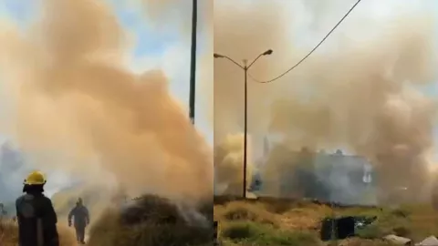 VIDEO: Incendio desató grandes columnas de humo en la colonia Roma en Puebla hoy; así sorprendió a vecinos