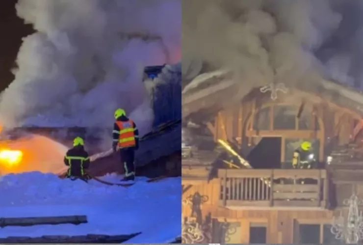 VIDEO: Captan fuerte incendio en hotel de lujo en los Alpes franceses: huéspedes huyeron