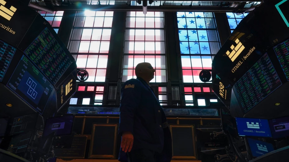 Operador financiero en la Bolsa de Valores de Nueva York.