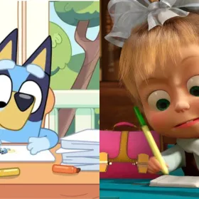 7 capítulos de Bluey y Masha y el Oso que enseñan a los niños a respetar a sus profesores