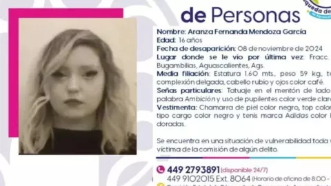 Alerta AMBER Aguascalientes Desaparece Aranza Fernanda Mendoza García de 16 años de edad; esto es lo que se sabe