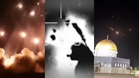 Imágenes de los ataques de Irán a Israel