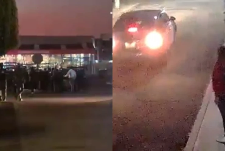 Captan momento exacto de la balacera en PeriPlaza que dejó un muerto y 4 heridos