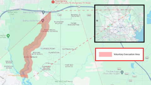 El mapa de los lugares con evacuación voluntaria en Texas