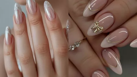 Uñas naturales con toques oro y plata.jpg