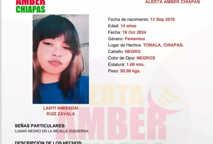 ALERTA AMBER CHIAPAS
