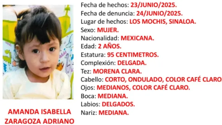 Buscan a Amanda Isabella