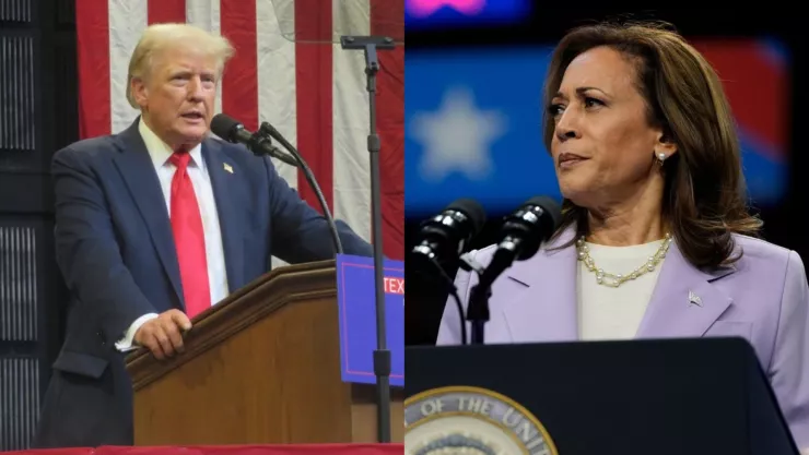 Foto compartida entre Donald Trump y Kamala Harris