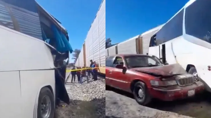 Autobús de pasajeros intentó ganarle el paso a tren; hay un muerto y varios lesionados