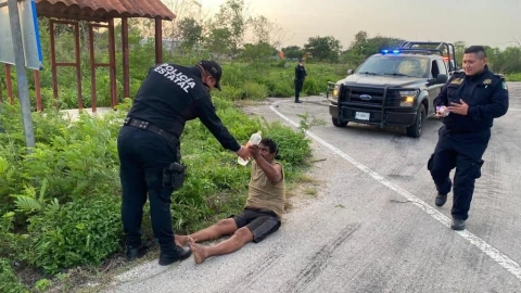 Elementos de la SSP resguardan a caminante en Muna