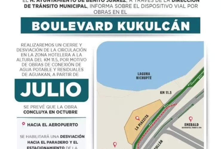 Habrá una nueva forma de circular por el Boulevard Kukulcán en Cancún