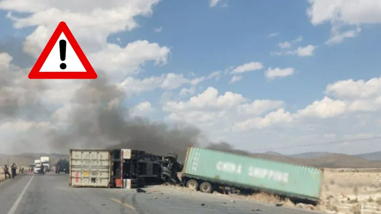 Tráiler provoca accidente en la carretera Zacatecas–Saltillo; hay una mujer muerta y dos heridos