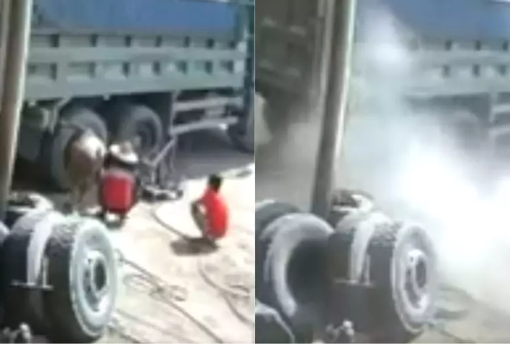 Mueren en explosión de neumático