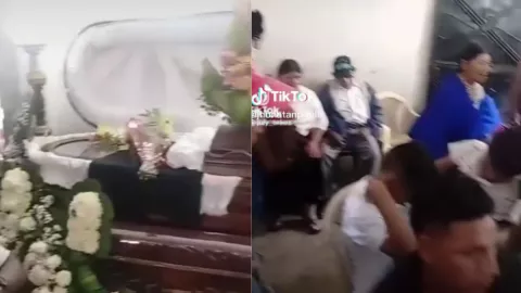 VIDEO Aficionados de futbol ven partido de Qatar en velorio.jp