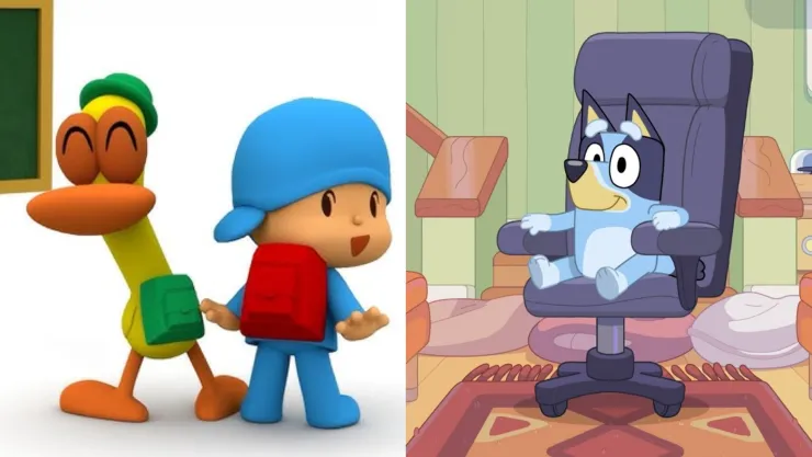Pocoyó y Bluey van a la escuela