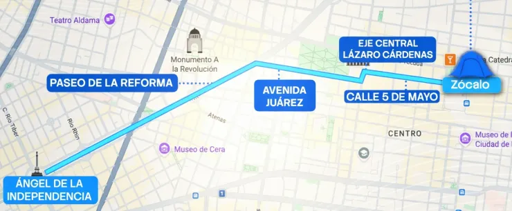 Ruta marcha de la CNTE miércoles 18 de marzo
