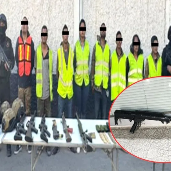 FOTOS: Cae en Hidalgo, Nuevo León, sicarios con arsenal del Ejército y fusil Barret
