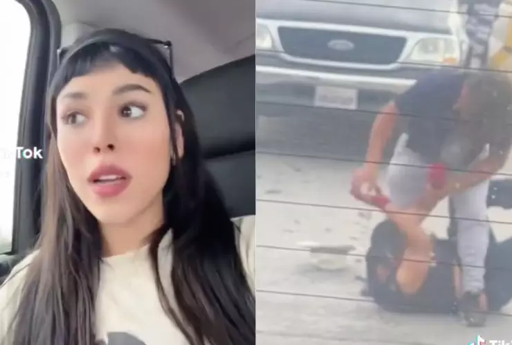 ¡Fue épico! Danna Paola capta la pelea entre dos vendedores en una calle de Tijuana