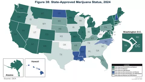 Estado de la marihuana aprobada por el estado, 2024