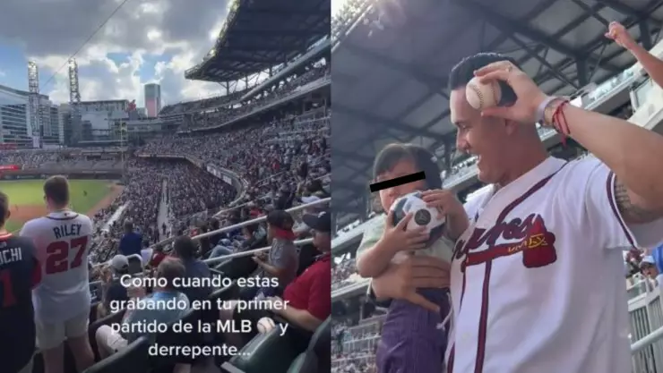 VIDEO Raúl Gudiño atrapa pelota con su bebé en brazos