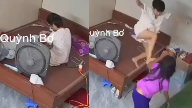 mujer agresiva bebé