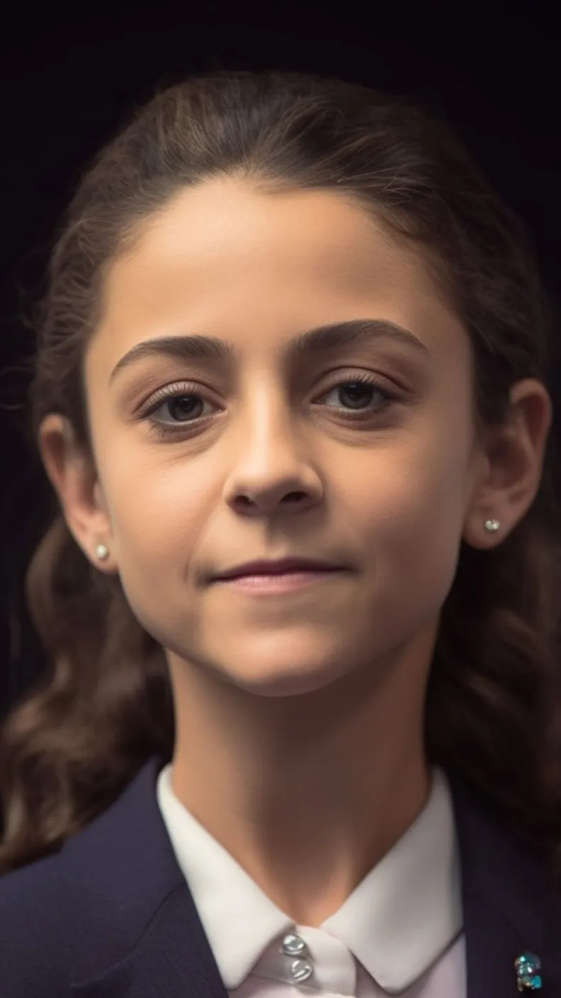Claudia Sheinbaum representada como si fuera niña por la Inteligencia Artificial