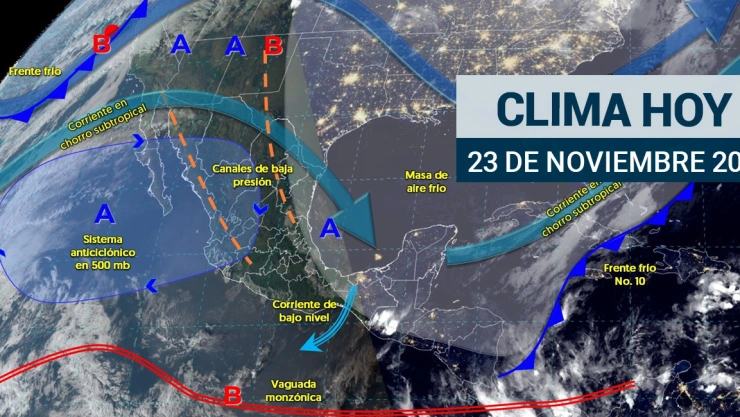 Clima hoy, sábado 23 de noviembre