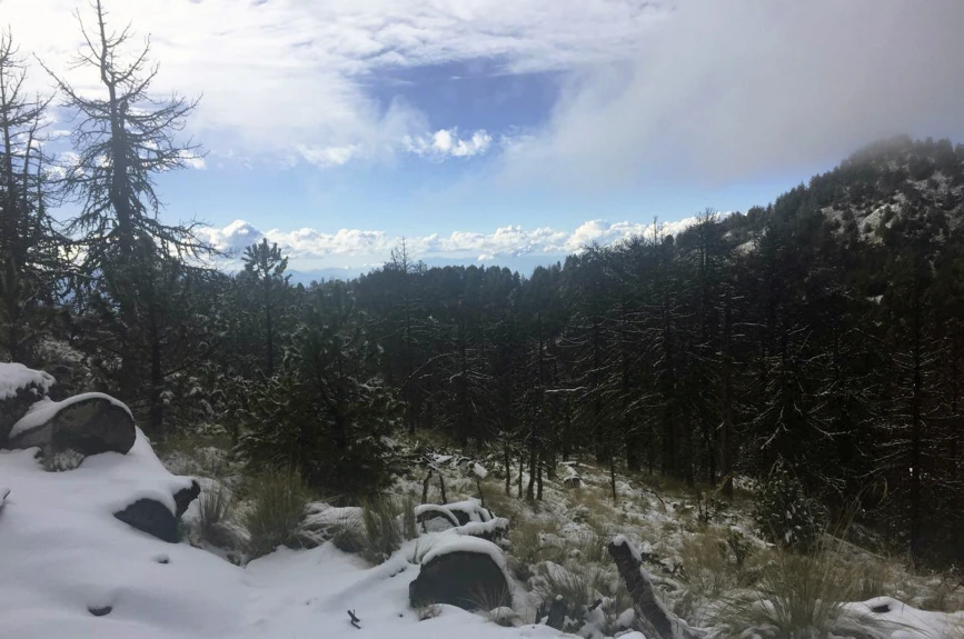 Frío en el Nevado de Colima