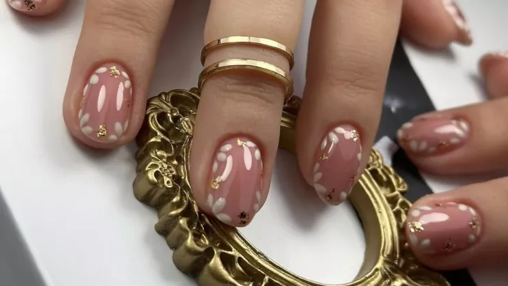 uñas florales coreanas