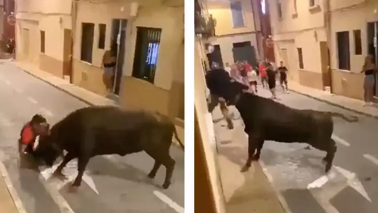 Video_ Toro embiste a joven de 19 durante fiestas en España; así fue el brutal momento