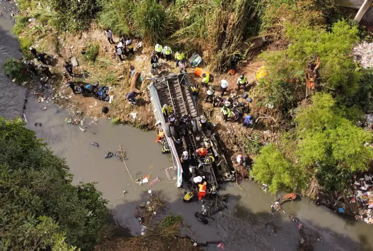 Autobús desbarrancado en Guatemala hoy 10 de febrero de 2025
