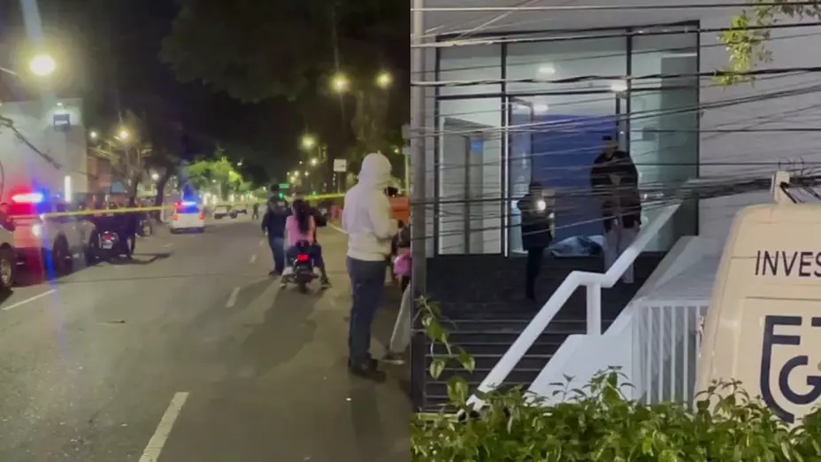 Tiroteo afuera de un banco en la alcaldía Cuauhtémoc, CDMX, el 19 de octubre de 2025.