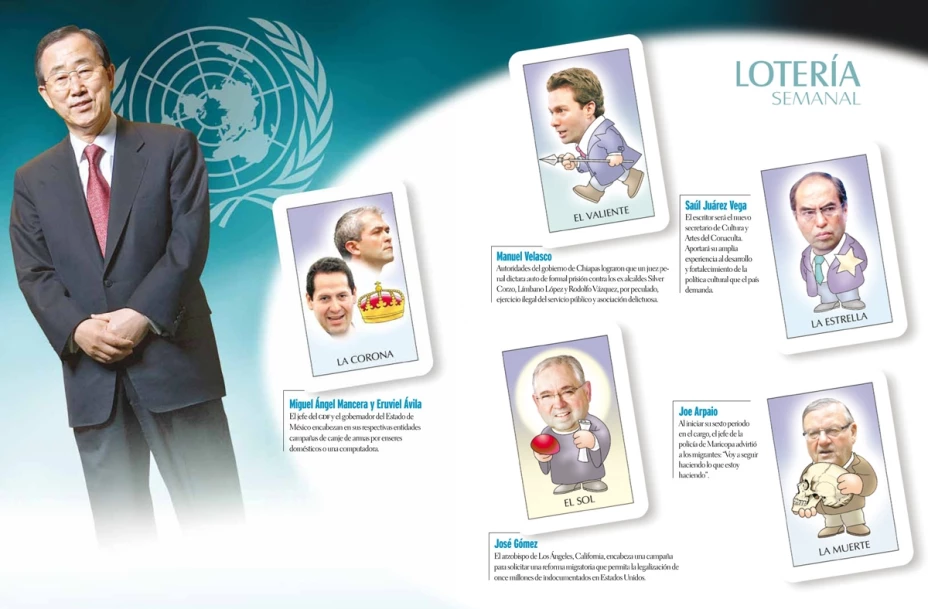 Ban Ki-moon. Lotería semanal