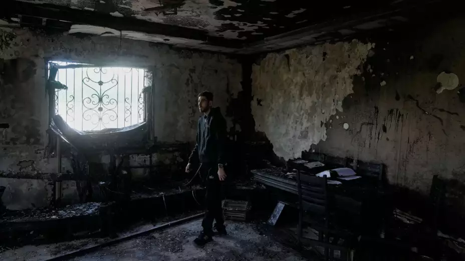 Casa dañada por violencia de colonos israelíes en Cisjordania