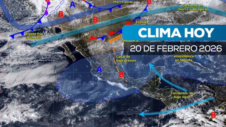 clima hoy 20 de febrero en CDMX