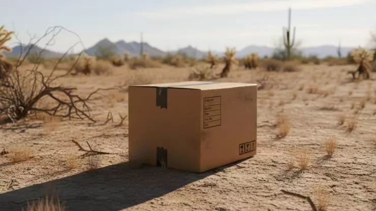 caja en el desierto