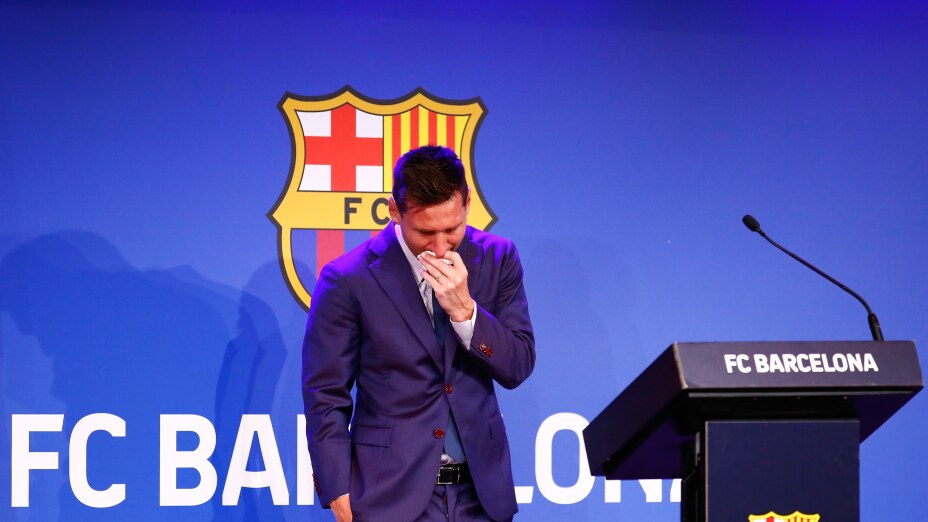 Lionel Messi of Barcelona Press Conference