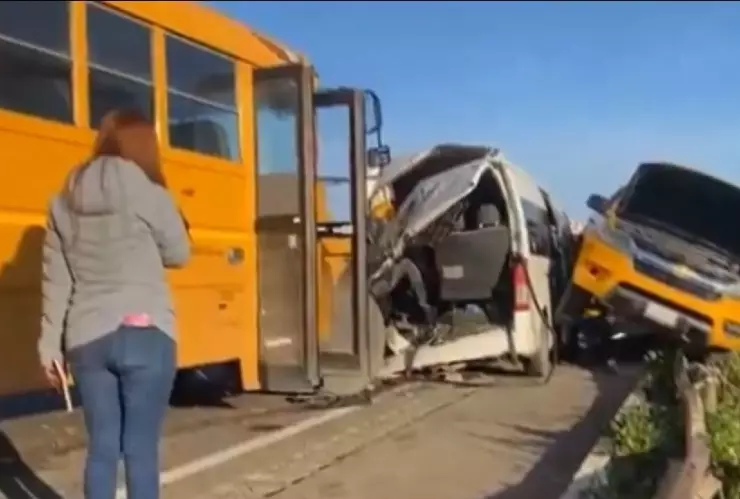 La circulación vehicular estuvo afectada por un momento. 