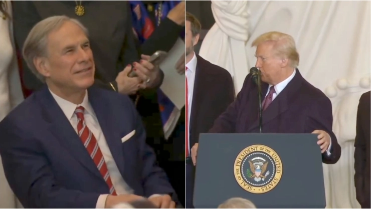 Greg Abbott y Donald Trump