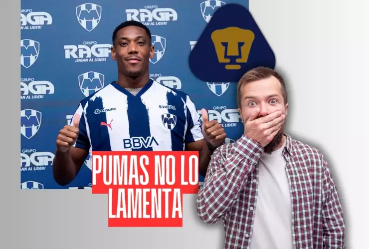Pumas no lo lamenta haber perdido el fichaje de Anthony Martial a manos de Rayados de Monterrey.