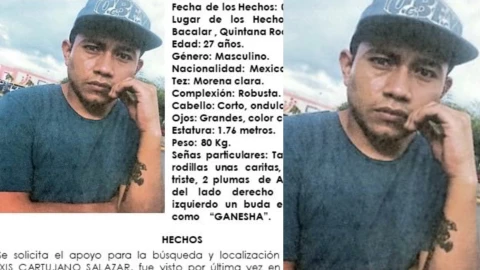 Buscan a Cristian Alexis Cartujano Salazar, desaparecido en Quintana Roo