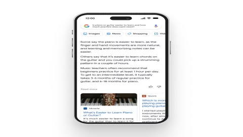 Así se verá “Bard”, el nuevo servicio de inteligencia artificial de Google en los dispositivos móviles