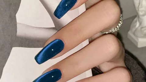 11 modelos de uñas azules sencillas, pero elegantes: poco elaboradas y hermosas