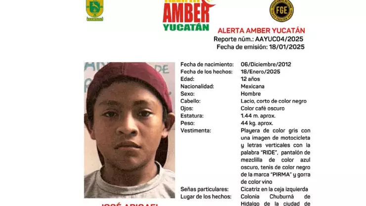 ¿Lo has visto_ Activan Alerta Amber por desaparición del niño José Chuc en Yucatán.jpg